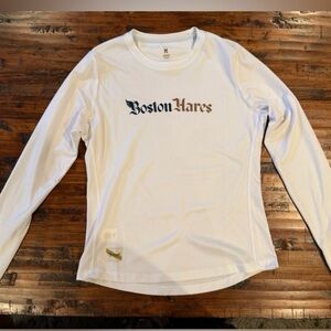 White Long Sleeve Tracksmith Boston Hares Shirt